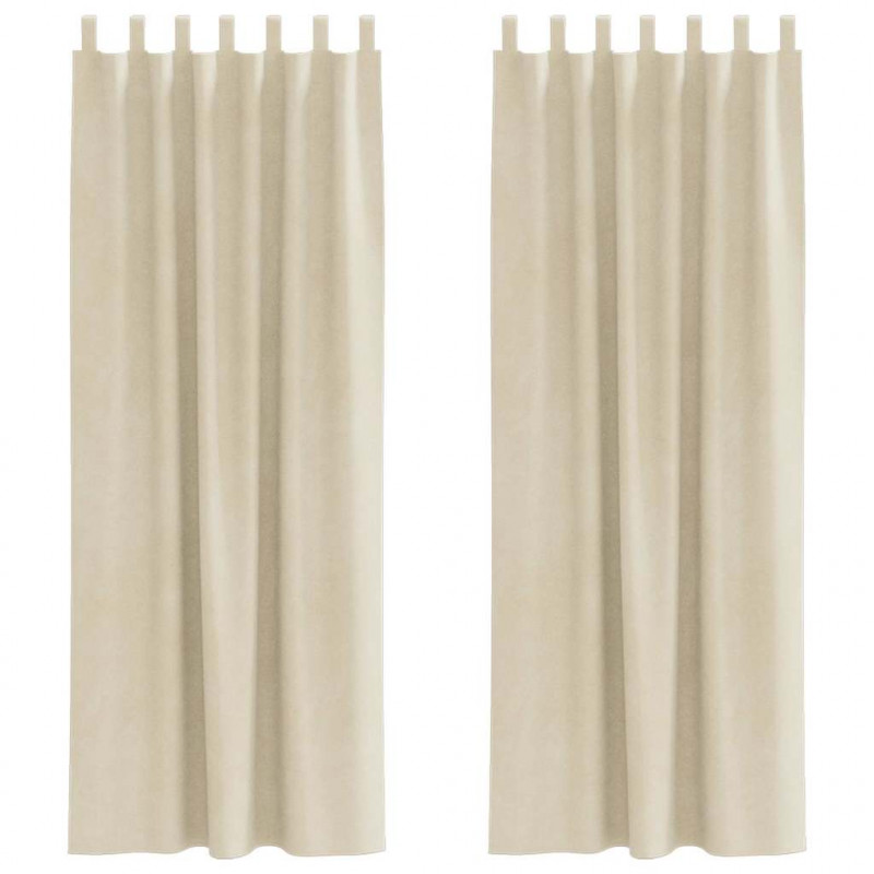 Zasłony zaciemniające 2 pcs Kremowy 140 x 260 cm Aksamit