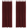 Zasłony zaciemniające 2 pcs Czerwone wino 140 x 225 cm Aksamit