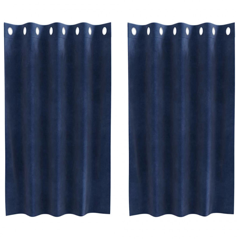 Zasłony zaciemniające 2 pcs Ciemnoniebieski 140 x 140 cm