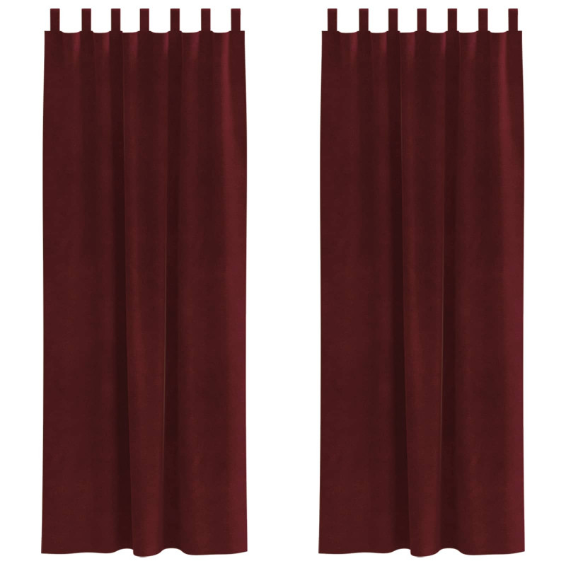 Zasłony zaciemniające 2 pcs Czerwone wino 140 x 245 cm Aksamit