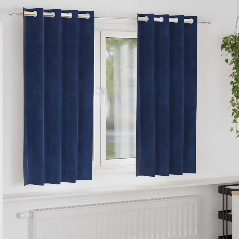 Zasłony zaciemniające 2 pcs Ciemnoniebieski 140 x 175 cm