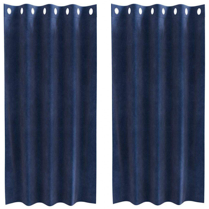 Zasłony zaciemniające 2 pcs Ciemnoniebieski 140 x 175 cm