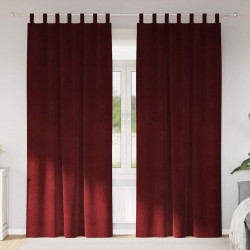 Zasłony zaciemniające 2 pcs Czerwone wino 140 x 260 cm Aksamit