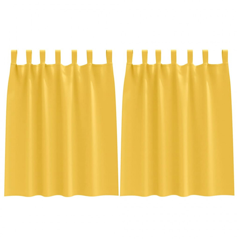 Firany blackout z kółkami 2 pcs Musztardowy Żółty 140 x 140 cm