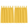 Firany blackout z kółkami 2 pcs Musztardowy Żółty 140 x 140 cm