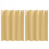 Firany blackout z kółkami 2 pcs Beżowy 140 x 140 cm Poliester