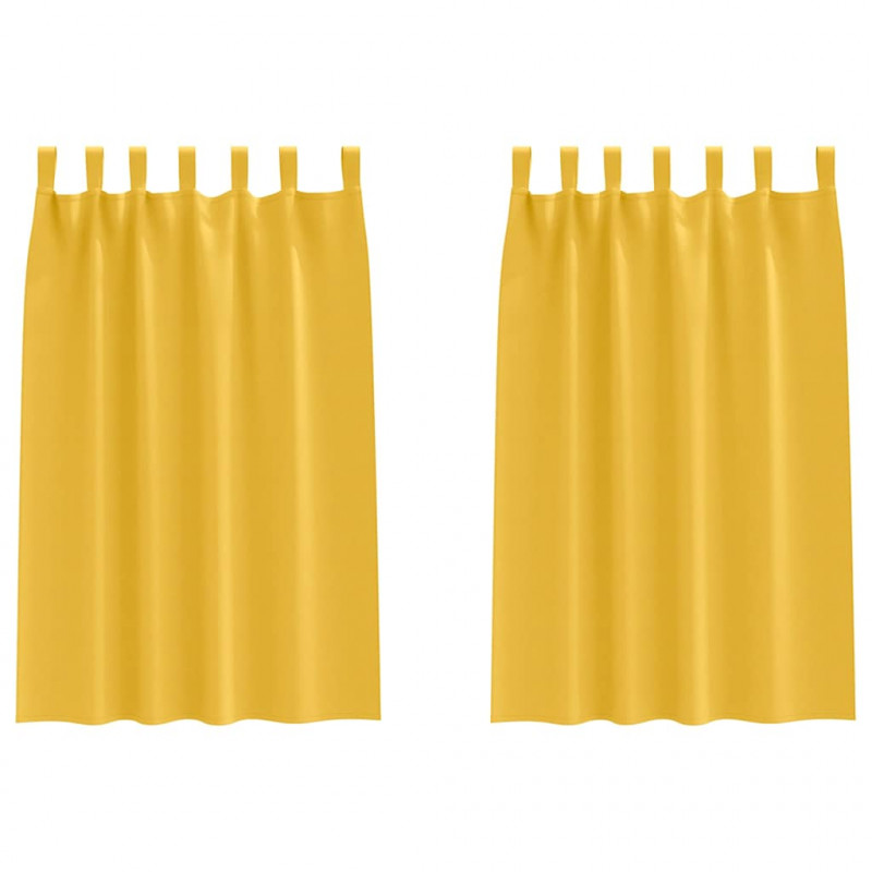 Firany blackout z kółkami 2 pcs Musztardowy Żółty 175 x 140 cm