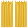 Firany blackout z kółkami 2 pcs Musztardowy Żółty 225 x 140 cm