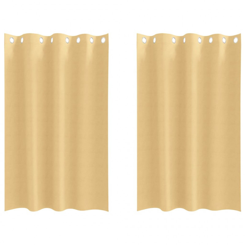 Firany blackout z kółkami 2 pcs Beżowy 175 x 140 cm Poliester
