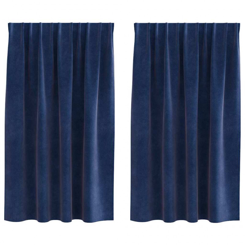 Zasłony zaciemniające 2 pcs Ciemnoniebieski 140 x 140 cm