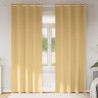 Firany blackout z kółkami 2 pcs Beżowy 260 x 140 cm Poliester