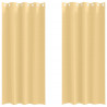 Firany blackout z kółkami 2 pcs Beżowy 260 x 140 cm Poliester