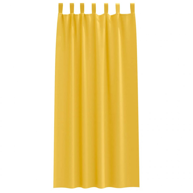 Firany blackout z kółkami 2 pcs Musztardowy Żółty 260 x 140 cm
