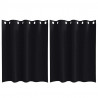 Firany blackout z kółkami 2 pcs Czarny 140 x 140 cm Poliester