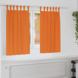 Firany blackout z kółkami 2 pcs Jasnopomarańczowy 140 x 140 cm