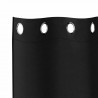 Firany blackout z kółkami 2 pcs Czarny 140 x 140 cm Poliester