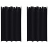 Firany blackout z kółkami 2 pcs Czarny 175 x 140 cm Poliester