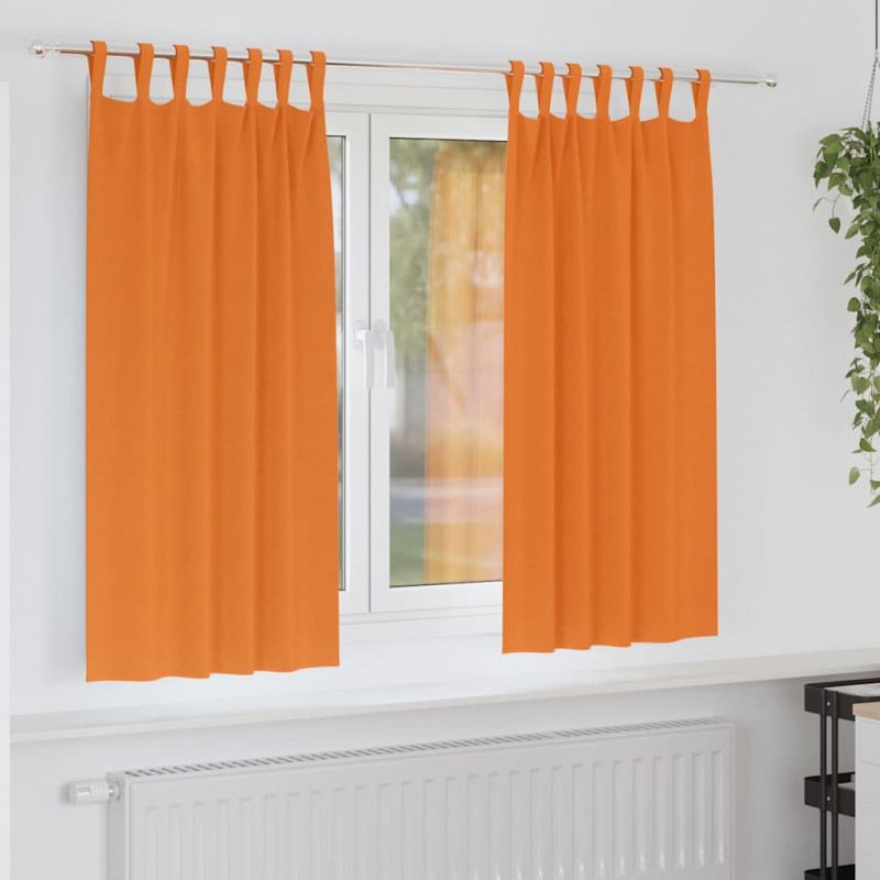 Firany blackout z kółkami 2 pcs Jasnopomarańczowy 175 x 140 cm