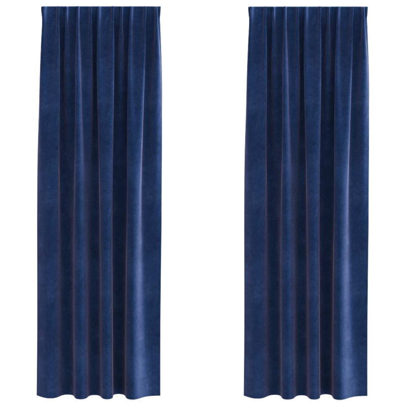 Zasłony zaciemniające 2 pcs Ciemnoniebieski 140 x 225 cm