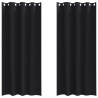 Firany blackout z kółkami 2 pcs Czarny 245 x 140 cm Poliester