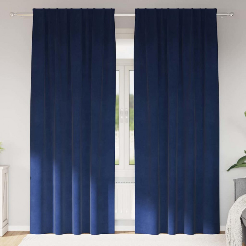 Zasłony zaciemniające 2 pcs Ciemnoniebieski 140 x 245 cm