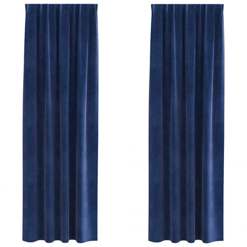 Zasłony zaciemniające 2 pcs Ciemnoniebieski 140 x 245 cm