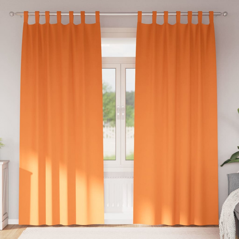 Firany blackout z kółkami 2 pcs Jasnopomarańczowy 245 x 140 cm