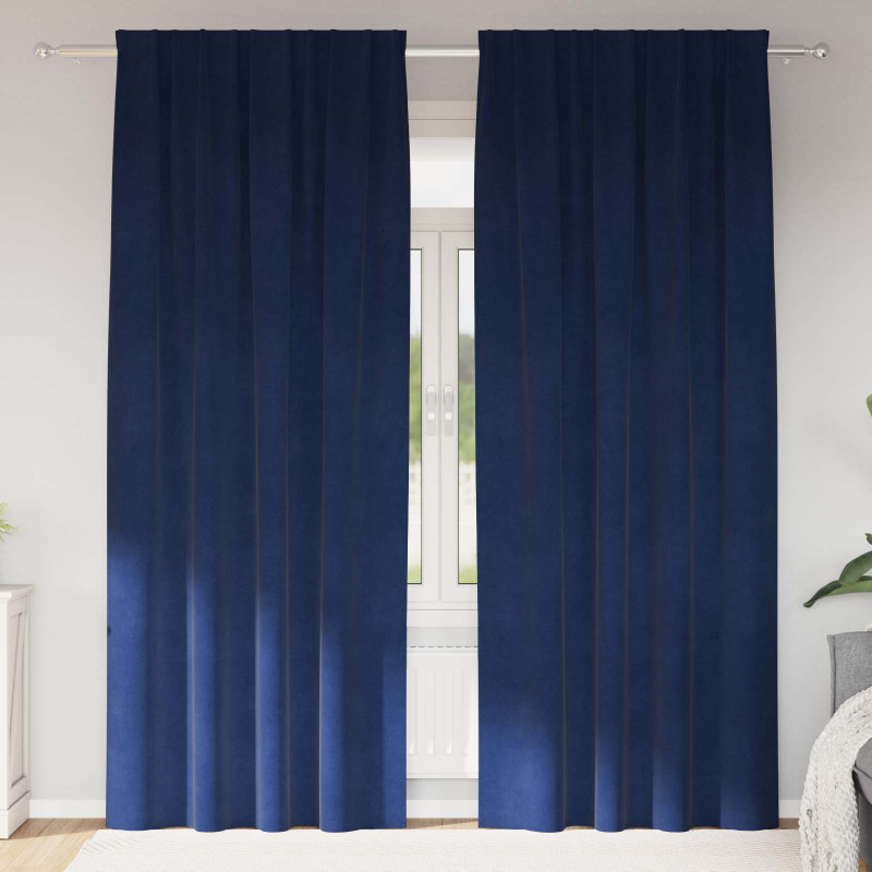 Zasłony zaciemniające 2 pcs Ciemnoniebieski 140 x 260 cm