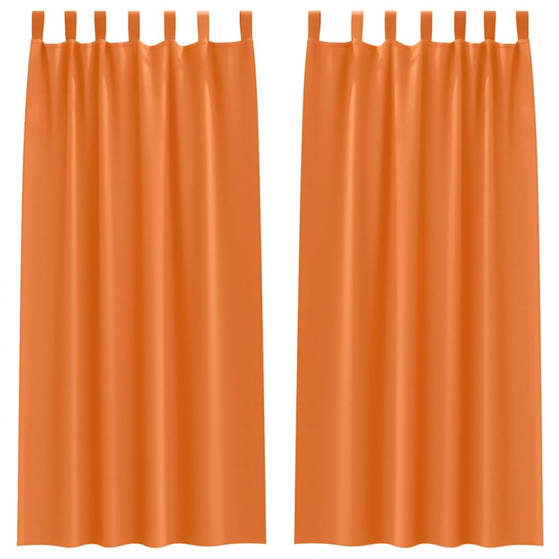 Firany blackout z kółkami 2 pcs Jasnopomarańczowy 260 x 140 cm