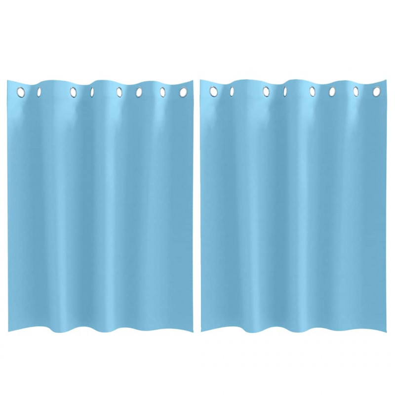 Firany blackout z kółkami 2 pcs Jasnoniebieski 140 x 140 cm