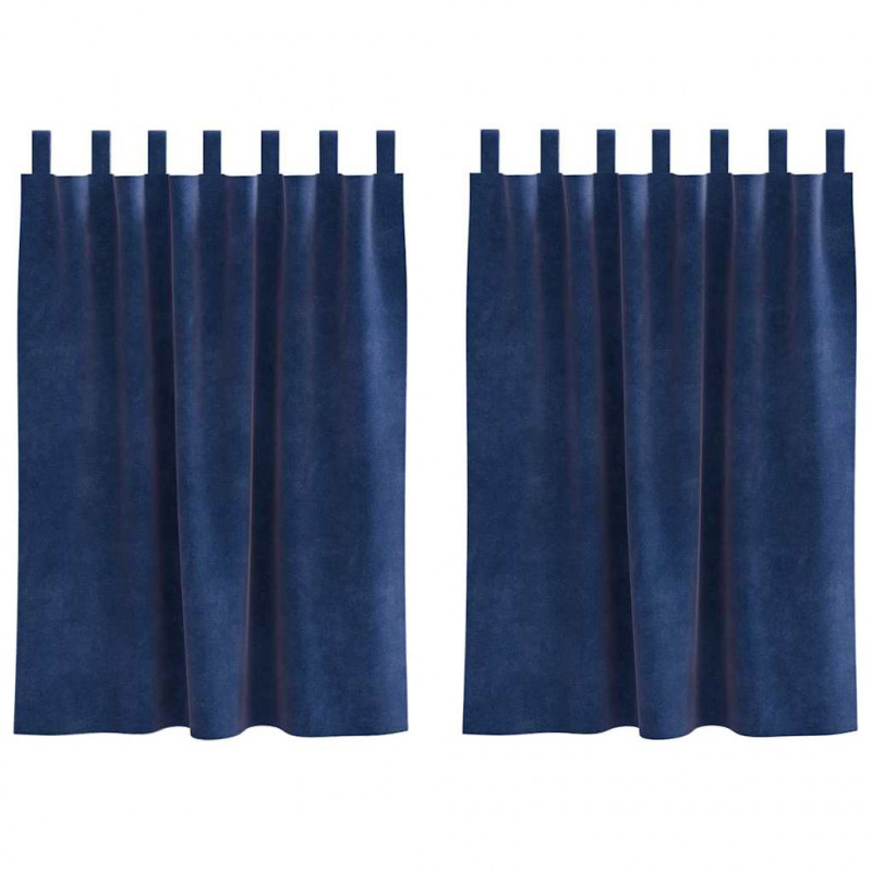 Zasłony zaciemniające 2 pcs Ciemnoniebieski 140 x 140 cm