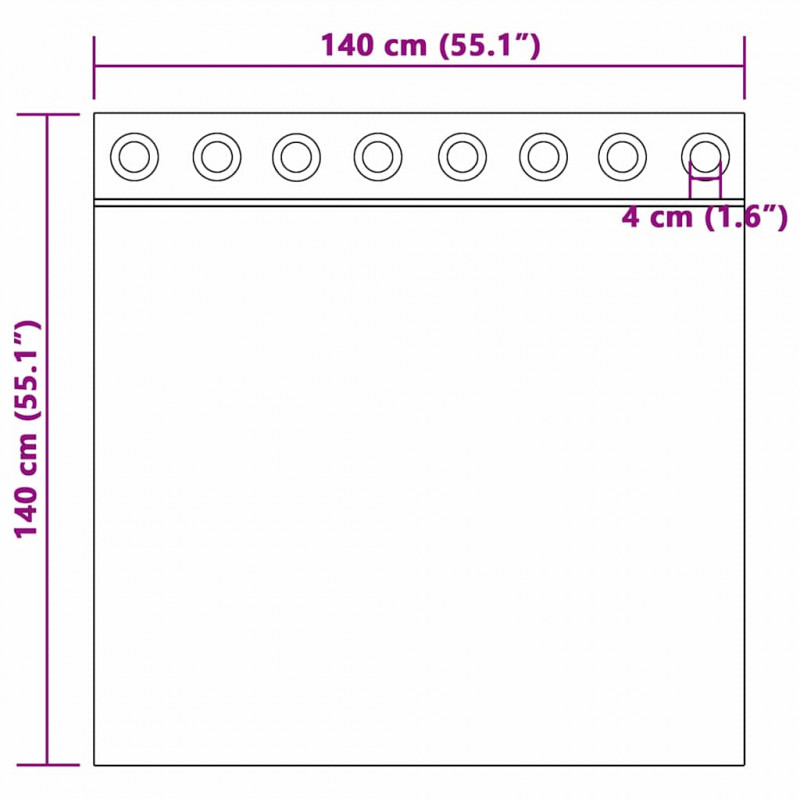 Firany blackout z kółkami 2 pcs Jasnoniebieski 140 x 140 cm