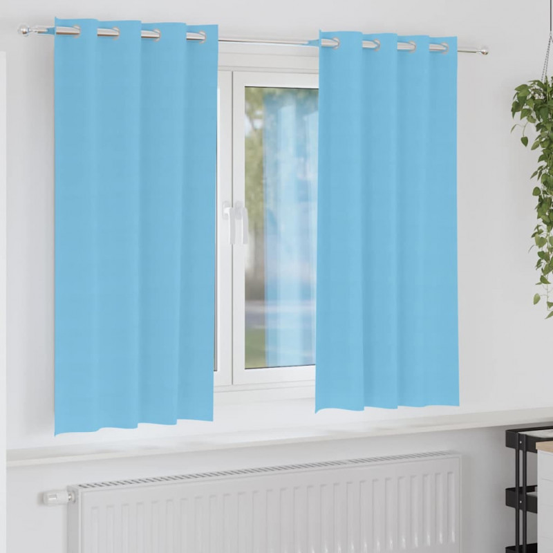 Firany blackout z kółkami 2 pcs Jasnoniebieski 175 x 140 cm