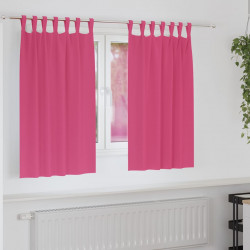 Firany blackout z kółkami 2 pcs Jasnoróżowy 140 x 140 cm