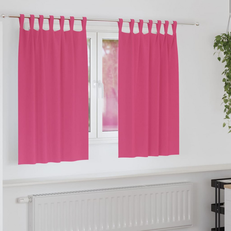 Firany blackout z kółkami 2 pcs Jasnoróżowy 140 x 140 cm
