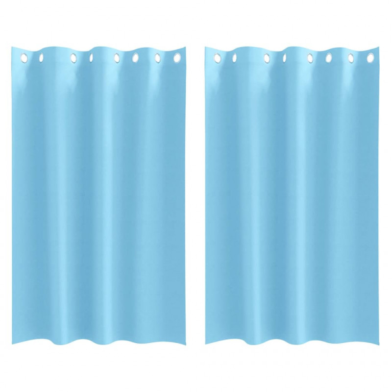 Firany blackout z kółkami 2 pcs Jasnoniebieski 175 x 140 cm