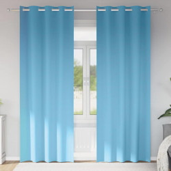 Firany blackout z kółkami 2 pcs Jasnoniebieski 225 x 140 cm