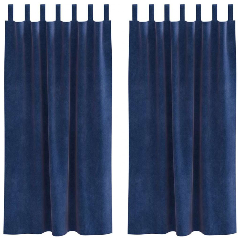 Zasłony zaciemniające 2 pcs Ciemnoniebieski 140 x 175 cm