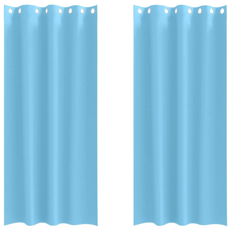Firany blackout z kółkami 2 pcs Jasnoniebieski 245 x 140 cm