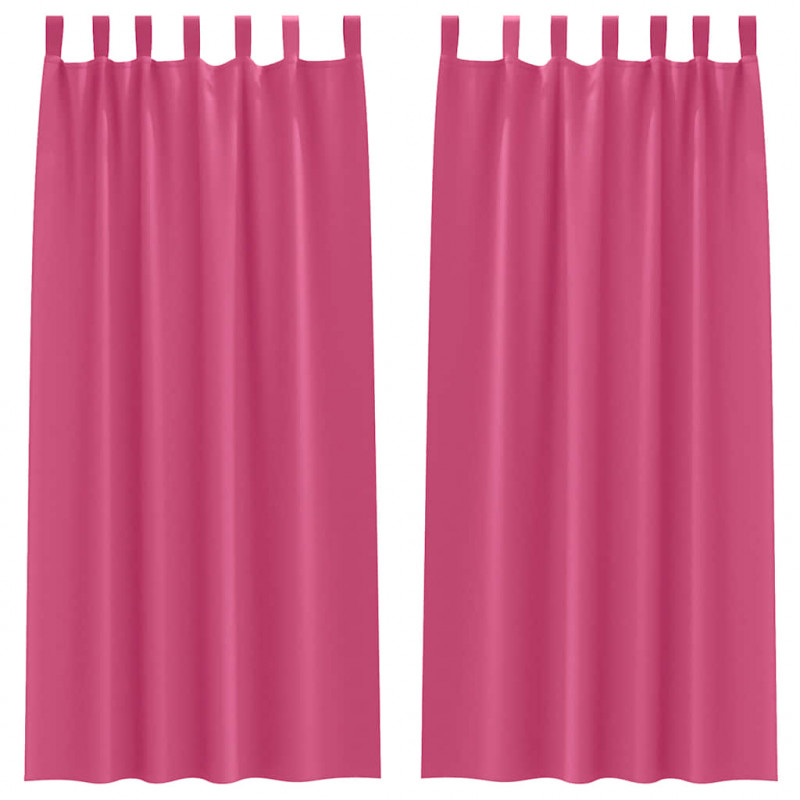 Firany blackout z kółkami 2 pcs Jasnoróżowy 225 x 140 cm