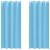 Firany blackout z kółkami 2 pcs Jasnoniebieski 260 x 140 cm
