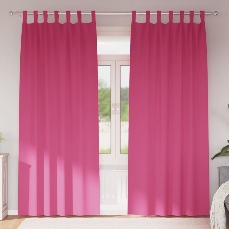 Firany blackout z kółkami 2 pcs Jasnoróżowy 245 x 140 cm