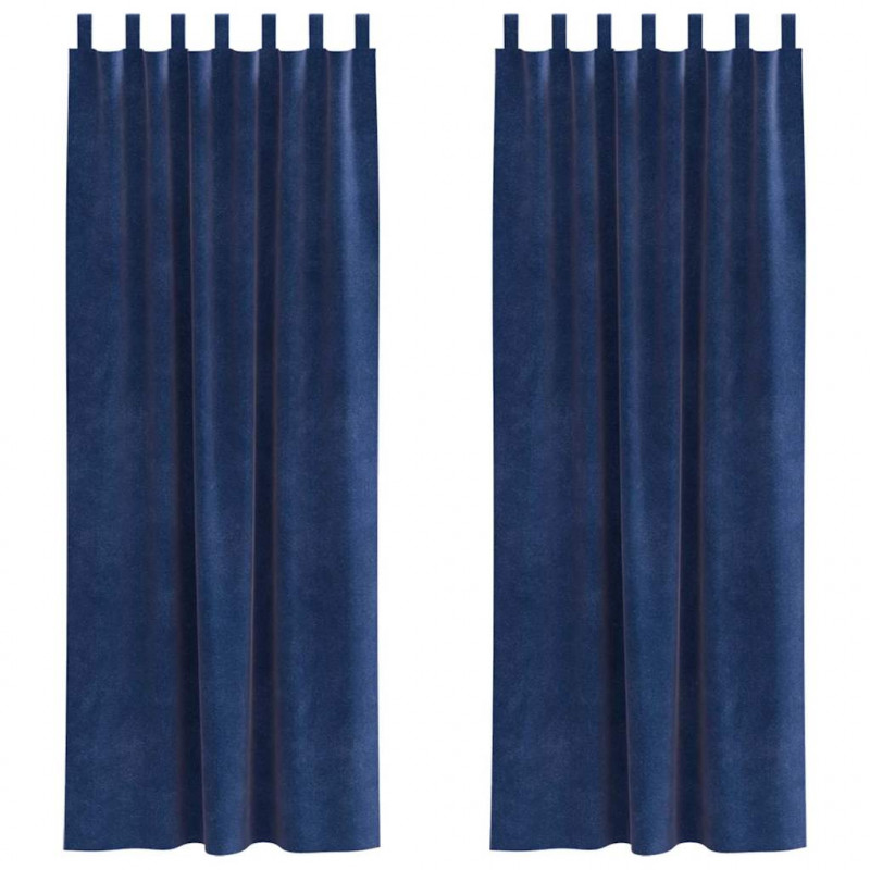 Zasłony zaciemniające 2 pcs Ciemnoniebieski 140 x 245 cm