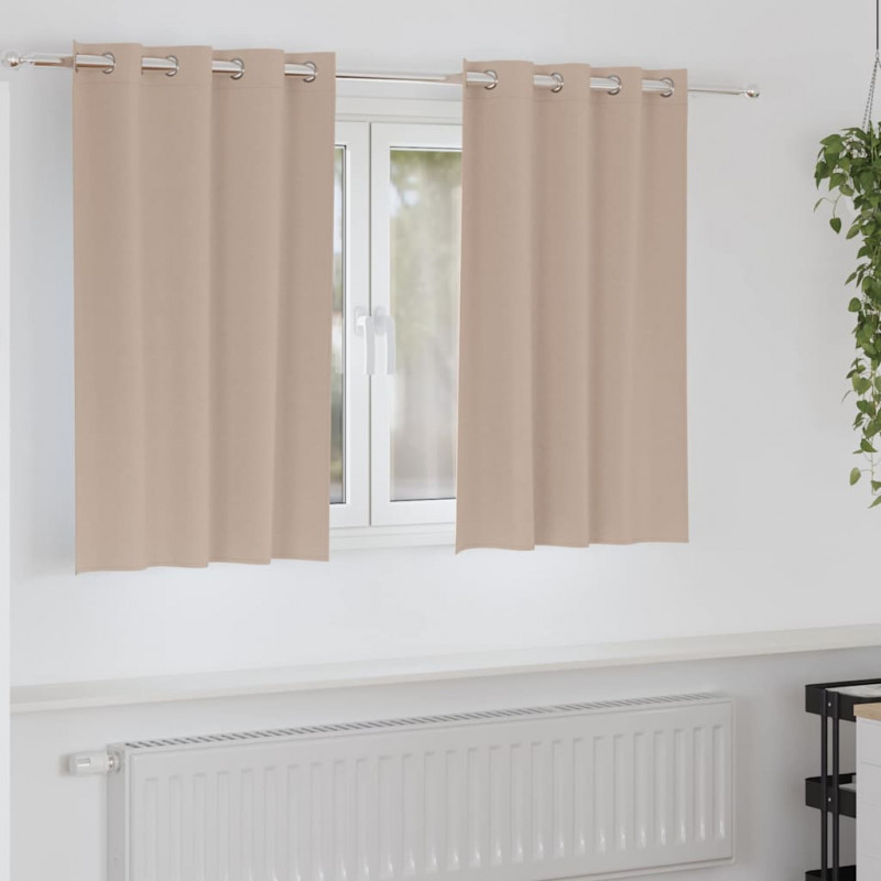Firany blackout z kółkami 2 pcs Ciemnoszary 140 x 140 cm