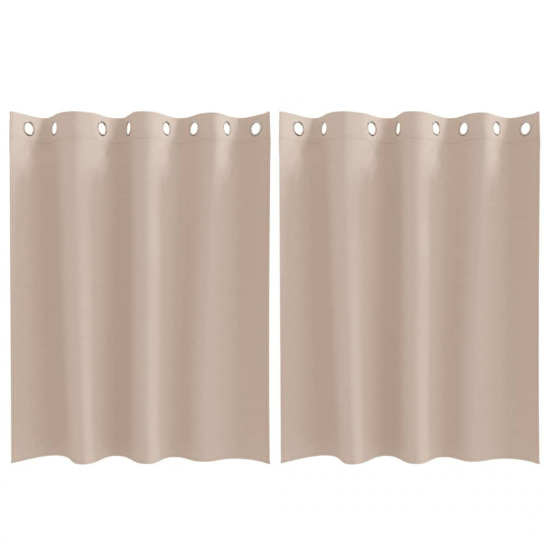 Firany blackout z kółkami 2 pcs Ciemnoszary 140 x 140 cm