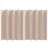 Firany blackout z kółkami 2 pcs Ciemnoszary 140 x 140 cm