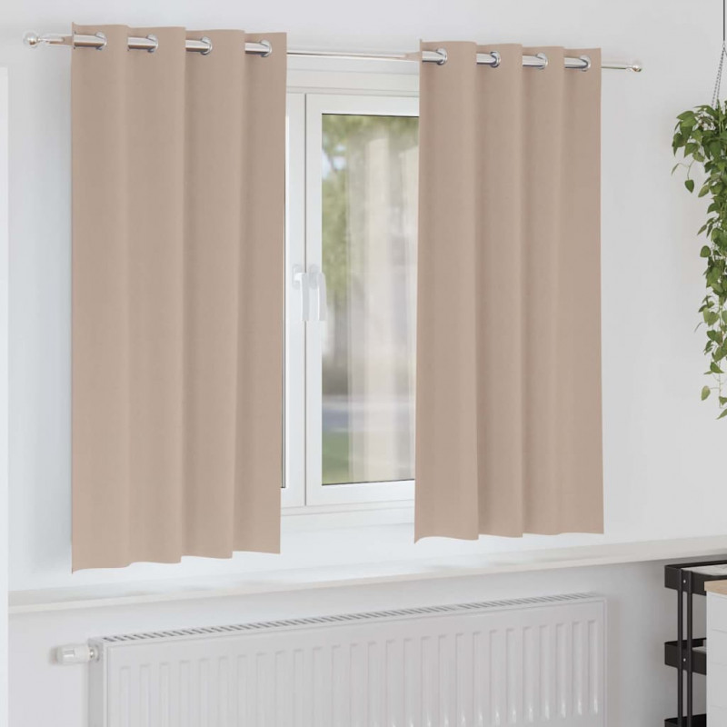 Firany blackout z kółkami 2 pcs Ciemnoszary 175 x 140 cm