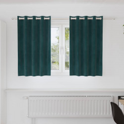 Zasłony zaciemniające 2 pcs Ciemna zieleń 140 x 140 cm Aksamit
