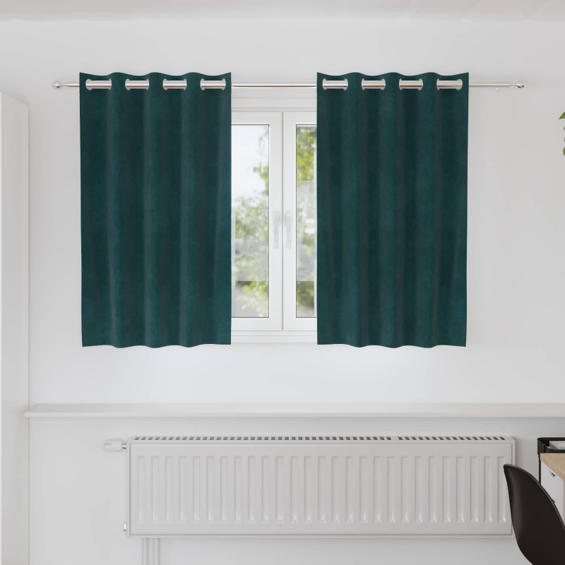 Zasłony zaciemniające 2 pcs Ciemna zieleń 140 x 140 cm Aksamit