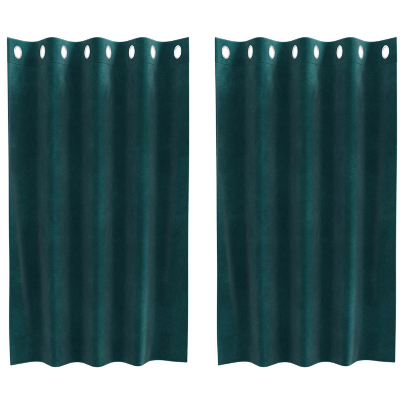 Zasłony zaciemniające 2 pcs Ciemna zieleń 140 x 140 cm Aksamit